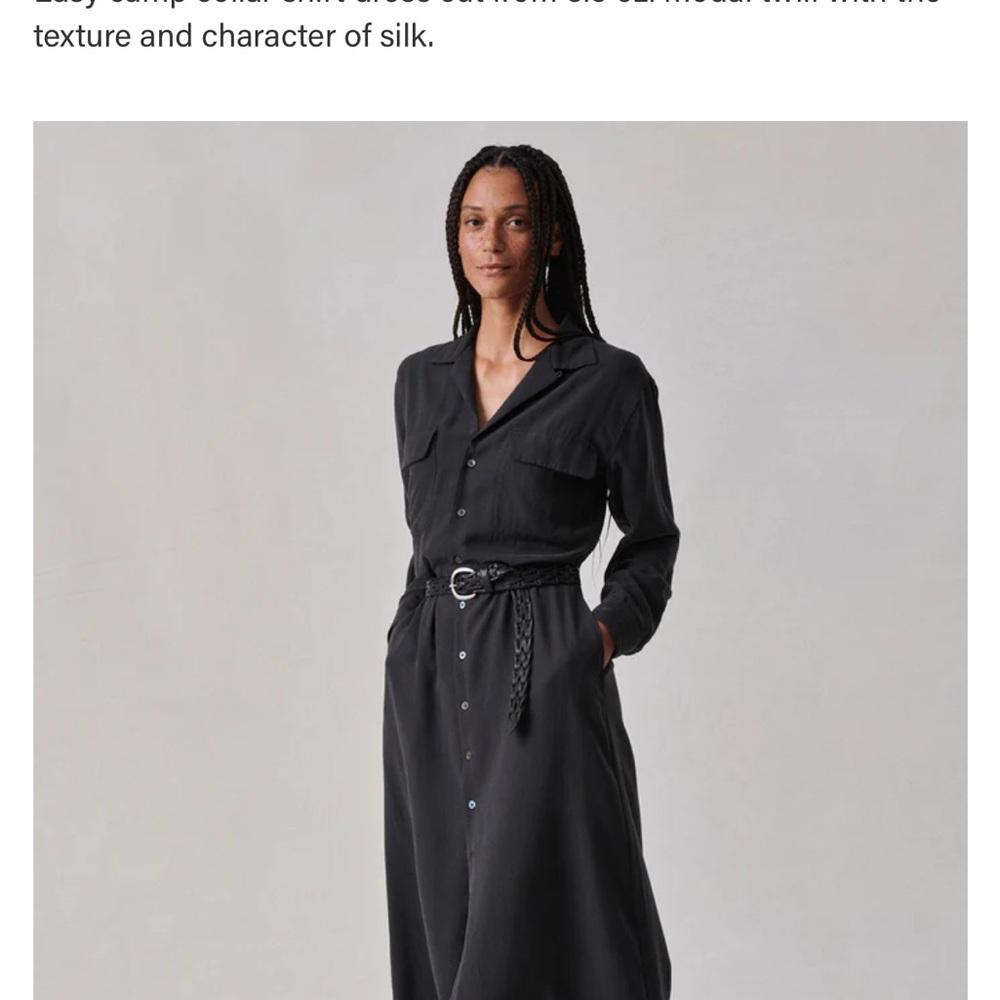 Buck Mason Women's Black Button-Up Dress